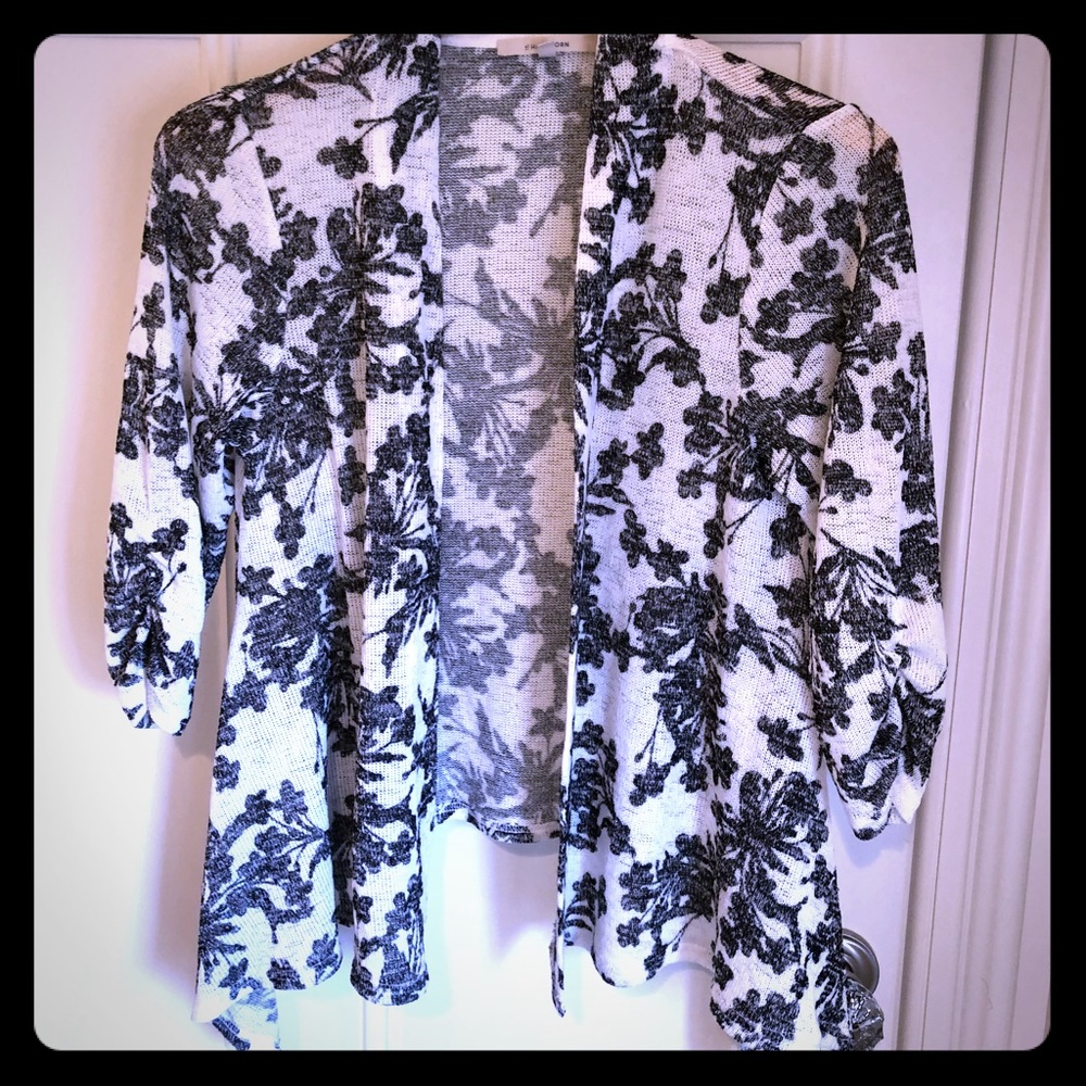 3/4 length open front cardigan